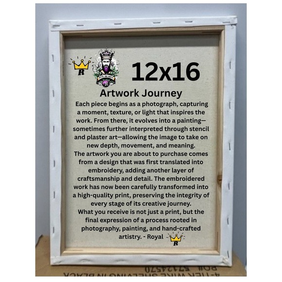 Abstract Woman Playing Piano Embroidered Art Re-Print Canvas 12x16 - Picture 4 of 4